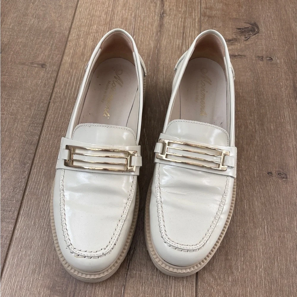 Italian Cream Leather Loafers - Picture 2 of 3